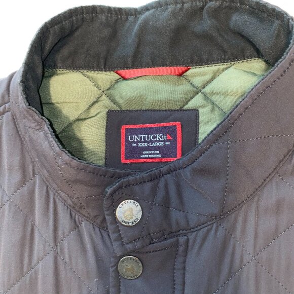 UNTUCKit Men’s Woodcrest Vest, Diamond Quilted, Zip & Snap, Pockets, Black, 3XL - Picture 4 of 12